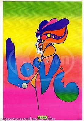 LOVE PSYCHEDELIC HIPPIE PEACE POWER VINTAGE PETER MAX GRAPHIC ART POSTER PRINT - K-townConsignments