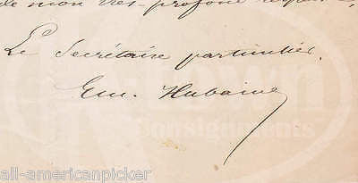 EMILE HUBAINE NAPOLEON AUTHOR & SECRETARY ANTIQUE AUTOGRAPH SIGNED LETTER 1860 - K-townConsignments