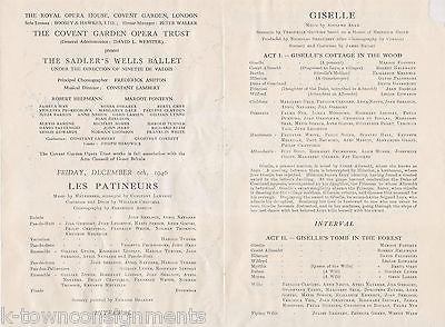 ROBERT HELPMANN MARGOT FONTEYN VINTAGE LES PATINEURS THEATRE PLAYBILL 1946 - K-townConsignments