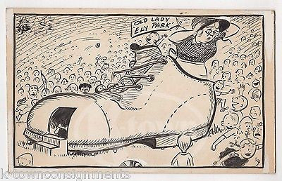 ELY PARK OLD WOMAN WHO LIVES IN A SHOE ORIGINAL NEWS CARTOON SIGNED INK SKETCH - K-townConsignments