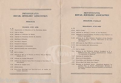 PENNSYLVANIA RETAIL JEWELERS ASSOCIATION AMERICAN FLAG GRAPHIC PROGRAM MENU 1917 - K-townConsignments