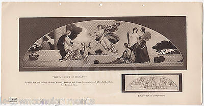 SOURCES OF WEALTH PAINTING BY KENYON COX ANTIQUE GRAPHIC ART PRINT 1906 - K-townConsignments