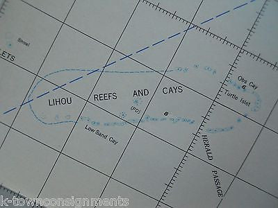 WILLIS ISLET BARRIER REEF CORAL SEA WWII RESTRICTED AERONAUTICAL FLIGHT CHART - K-townConsignments