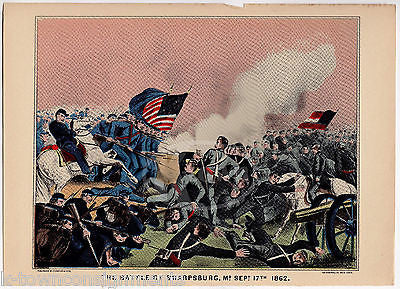 BATTLE OF SHARPSBURG MARYLAND VINTAGE CIVIL WAR SOLDIERS GRAPHIC POSTER PRINT - K-townConsignments