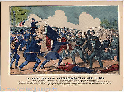 BATTLE OF MURFREESBORO TENNESSEE VINTAGE CIVIL WAR SOLDIERS GRAPHIC POSTER PRINT - K-townConsignments