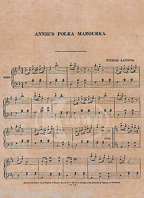 PIERRE LATOUR LESSONS FROM THE BEEHIVE ANTIQUE ENGRAVING SHEET MUSIC 1874 - K-townConsignments