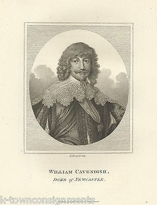 WILLIAM CAVENDISH DUKE OF NEWCASTLE ANTIQUE PORTRAIT ENGRAVING PRINT 1806 - K-townConsignments