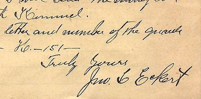 JOHN ECKERT PHILADELPHIA READING RAILROAD ANTIQUE SIGNED ADVERTISING LETTER 1895 - K-townConsignments