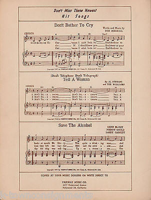 TEXAS BELLE COUNTRY MUSIC SONG BY ANDY PARKER VINTAGE SHEET MUSIC 1948 - K-townConsignments