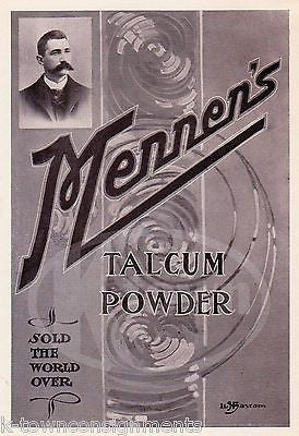 MENNEN'S TALCUM POWDER PHARMACEUTICAL MEDICINE ANTIQUE GRAPHIC ADVERTISEMENT - K-townConsignments