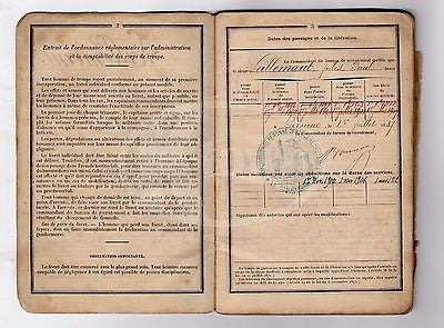 FRENCH 22nd DRAGOON REGIMENT SOLDIER ANTIQUE STAMPED MILITARY PASSPORT BOOK 1886 - K-townConsignments