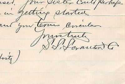 S.S. SCRANTON PUBLISHERS HARTFORD CT ANTIQUE HANDWRITTEN ADVERTISING LETTER 1887 - K-townConsignments