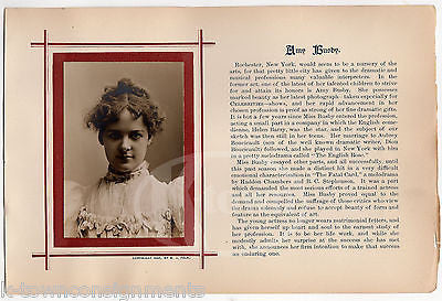 AMY BUSBY EARLY STAGE ACTRESS SOCIALITE ANTIQUE SILVER PHOTO BIOGRAPHY 1895 - K-townConsignments