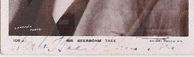 HERBERT BEERBOHM TREE LONDON STAGE ACTOR AUTOGRAPH SIGNED PHOTO POSTCARD - K-townConsignments