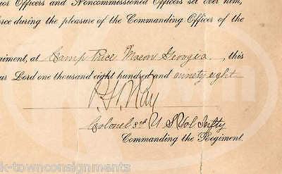 CAMP PRICE MACON GEORGIA ORIGINAL AUTOGRAPH SIGNED SPANISH AMERICAN WAR DOCUMENT - K-townConsignments