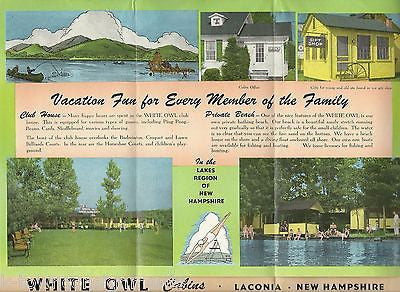 WHITE OWL CABINS VINTAGE GRAPHIC SOUVENIR TRAVEL ADVERTISING BROCHURE - K-townConsignments