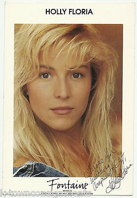 HOLLY FLORIA MODEL & MOVIE ACTRESS VINTAGE AUTOGRAPH SIGNED PHOTO CARD - K-townConsignments