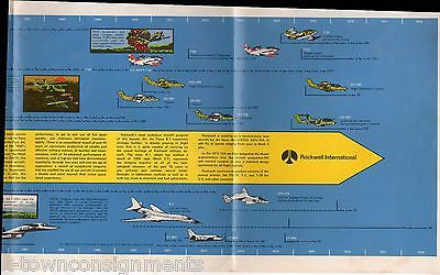 ROCKWELL INTERNATIONAL MILITARY AIR FORCE PLANES JET AIRCRAFT LARGE POSTER PRINT - K-townConsignments