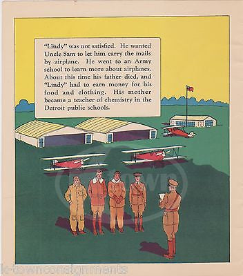 CHARLES LINDBERGH ARMY FLIGHT SCHOOL ANTIQUE GRAPHIC ILLUSTRATION PRINT 1929 - K-townConsignments