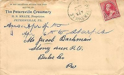 HENRY KRATZ PETERSVILLE CREAMERY PENNSYLVANIA ANTIQUE SIGNED ADVERTISING LETTER - K-townConsignments