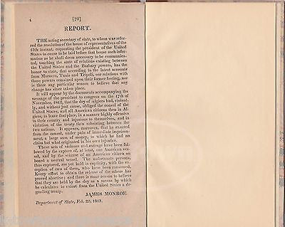 JAMES MADISON BARBARY PIRATES US CONSUL KIDNAPPING ANTIQUE REPORT PAMPHLET 1815 - K-townConsignments