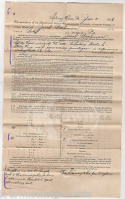 WILLIAM DEERING FARM TOOLS CHICAGO IL ANTIQUE FREIGHT SHIPPING DOCUMENT 1889 - K-townConsignments