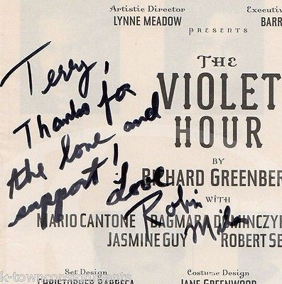 ROBIN MILES THE VIOLET HOUR THEATRE STAGE ACTOR AUTOGRAPH SIGNED PLAYBILL PAGE - K-townConsignments