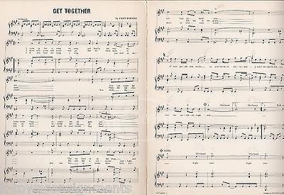 YOUNG BLOODS GET TOGETHER ROCK MUSIC SONG & LYRICS VINTAGE SHEET MUSIC 1963 - K-townConsignments