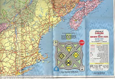 CANDADA & NORTHERN UNITED STATES VINTAGE GRAPHIC ILLUSTRATED LARGE FOLD-OUT MAP - K-townConsignments