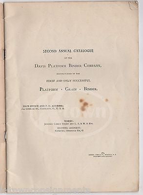 DAVIS PLATFORM BINDER CLEVELAND OHIO FARM EQUIPMENT ANTIQUE GRAPHIC SALE CATALOG - K-townConsignments