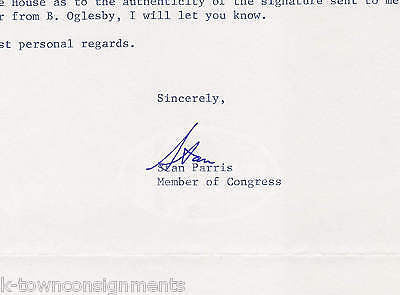 STAN PARRIS VIRGINIA SENATOR ORIGINAL AUTOGRAPH SIGNED SENATE LETTERHEAD 1982 - K-townConsignments