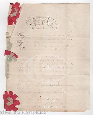 HEAVENLY REST & ON PARTING WILLIAM TAPPAN ANTIQUE POETRY DOCUMENT AMERICANA 1849 - K-townConsignments