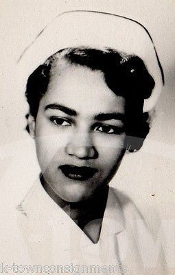 BLACK AFRICAN AMERICAN NURSE IN UNIFORM ORIGINAL VINTAGE SNAPSHOT PHOTOGRAPH - K-townConsignments