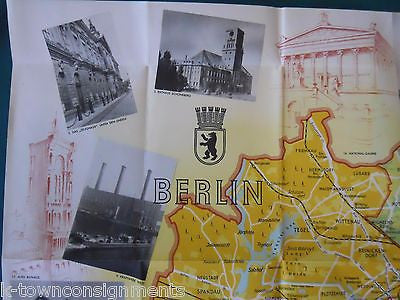 POST-WAR BERLIN GERMANY FINE GRAPHIC ART POSTER SOUVENIR FOLD-OUT TRAVEL MAP - K-townConsignments