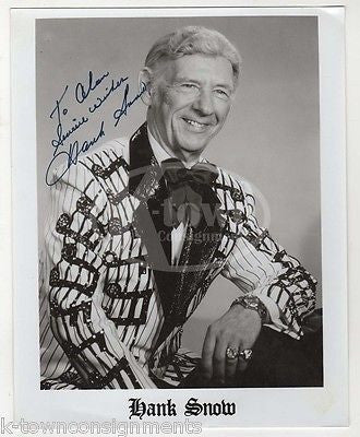 HANK SNOW HELLO LOVE COUNTRY MUSIC SINGERS VINTAGE AUTOGRAPH SIGNED PROMO PHOTO - K-townConsignments