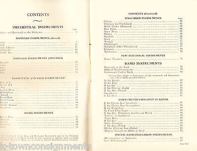 INSTRUMENTS OF MODERN SYMPHONY ORCHESTRA & BAND ANTIQUE MUSICIANS GUIDE BOOK '30 - K-townConsignments
