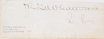 FRANK WHITTMORE SOUTH CAROLINA CONGRESSMAN ANTIQUE AUTOGRAPH SIGNATURE - K-townConsignments