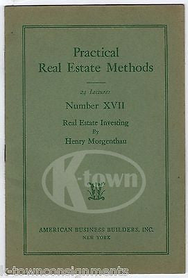 PRACTICAL REAL ESTATE METHODS BY HENRY MORGENTHAU ANTIQUE SALES GUIDE BOOK 1909 - K-townConsignments