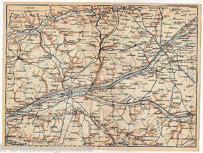 TOURS ROUES FUMAY COURONNE FRANCE ANTIQUE FOLD-OUT MAPS LOT WAGNER LEIPZIG 1909 - K-townConsignments