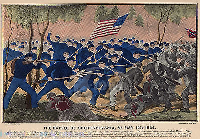 BATTLE OF SPOTTSYLVANIA VIRGINIA VINTAGE CIVIL WAR SOLDIERS GRAPHIC POSTER PRINT - K-townConsignments