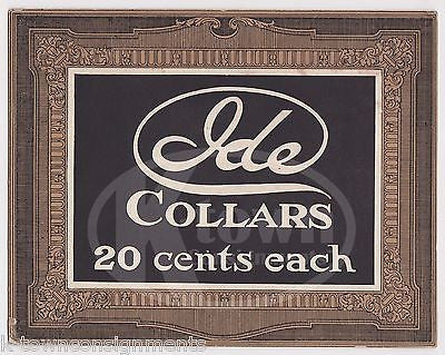 IDE COLLAR COMPANY TROY NY ANTIQUE MENS CLOTHING GRAPHIC ADVERTISING POSTER CARD - K-townConsignments