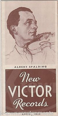 ALBERT SPALDING CLASSICAL MUSIC VINTAGE VICTOR RECORDS ADVERTISING FLYER 1939 - K-townConsignments