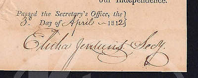 ELISHA JENKINS NEW YORK SECRETARY OF STATE ALBANY MAYOR AUTOGRAPH SIGNATATURE - K-townConsignments