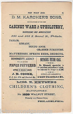 KARCHER'S CABINETS & FURNITURE / NITROUS OXIDE DENTIST PHILA PA ANTIQUE AD PRINT - K-townConsignments