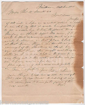 THOMAS W. SMITH AUGUSTA MAINE ANTIQUE AUTOGRAPH SIGNED LETTER POSTAL STAMP 1835 - K-townConsignments