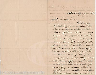 NORTHBRIDGE MA SIR JOHN MOORE BURIAL EXHIBITION ANTIQUE LETTER SILAS VANCE 1865 - K-townConsignments