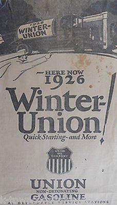 WINTER UNION OIL & GASOLINE ANTIQUE NEWSPAPER ADVERTISING POSTER PRINT 1923 - K-townConsignments