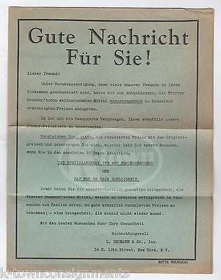 GERMAN PRIEST FATHER LUDWIG HEUMANN PHARMACEUTICAL MEDICINE ADVERTISING FLYER - K-townConsignments