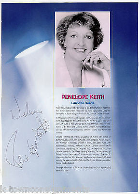 PENELOPE KEITH TV & THEATRE STAGE ACTOR AUTOGRAPH SIGNED PLAYBILL PAGE - K-townConsignments