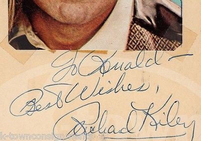 RICHARD KILEY MAN OF LA MANCHA STAGE & TV ACTOR VINTAGE AUTOGRAPH SIGNED CARD - K-townConsignments